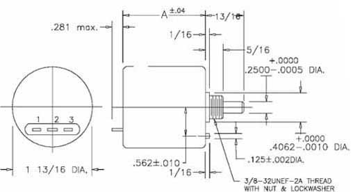 MR46B Potentiometer drawing