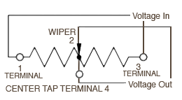potentiometer wiring center tapped